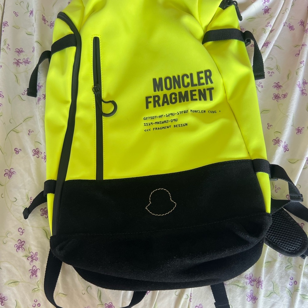 Moncler Fragment Neon Yellow and Black Backpack